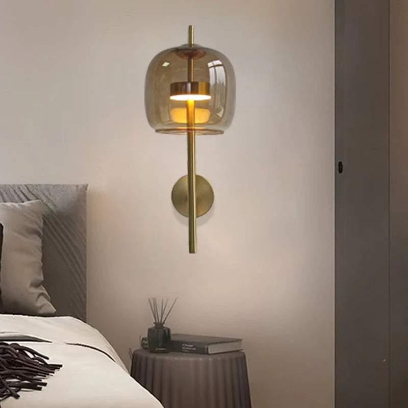 Arisha Modern Indoor Wall Lamp Metal Glass Bedroom - Neutralighting