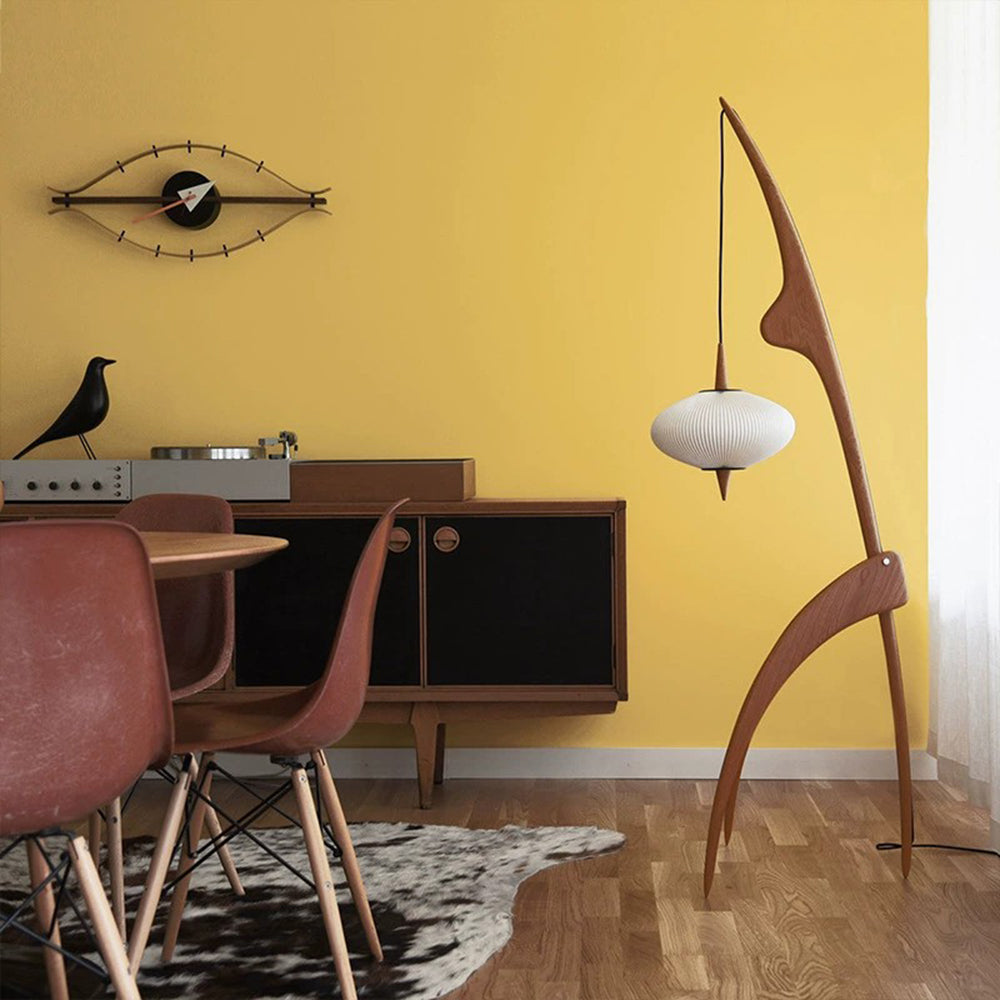 Mira Artificial Paper & Wood Floor Lamp - Neutralighting