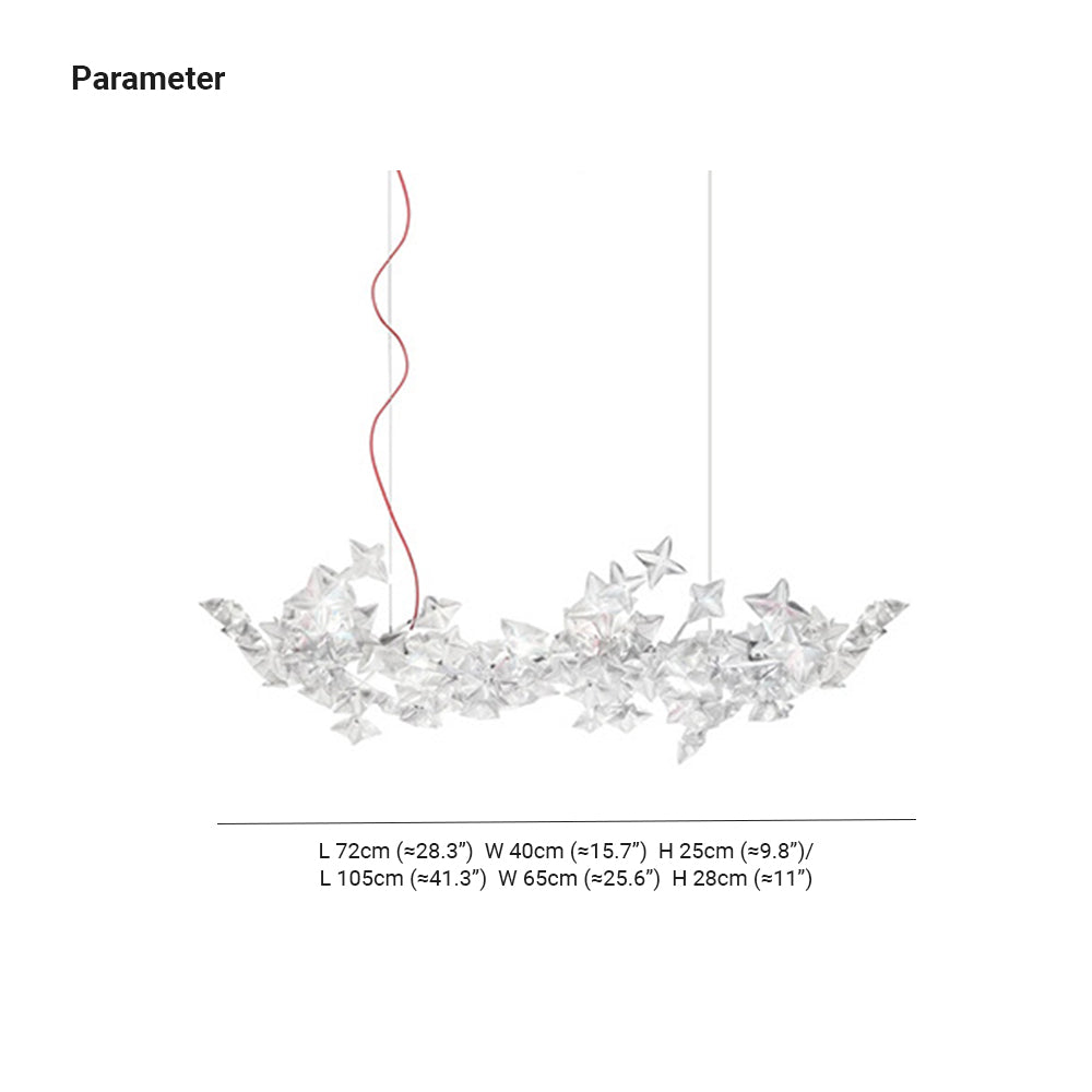 Olivia Luxury Star Acrylic Pendant Light, Living Room, Silver - Neutralighting