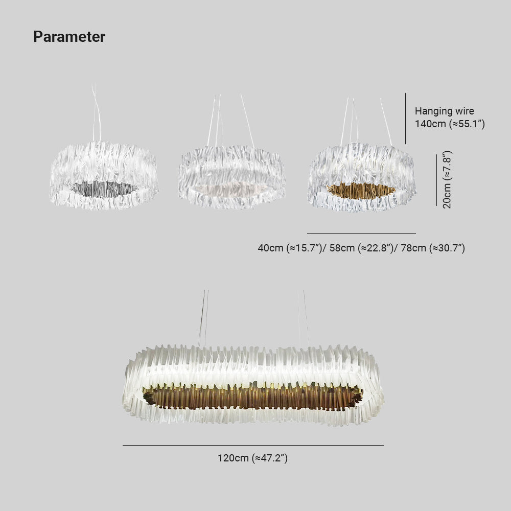 Kristy Modern Luxury Pleated Pendant Light, Circle, Acrylic/Stainless Steel - Neutralighting