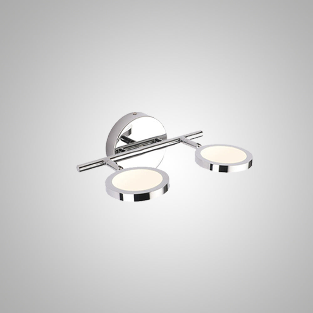 Arisha Modern Arc Wall Lamp, Silver, Metal/Acrylic, Front Mirror Vanity - Neutralighting