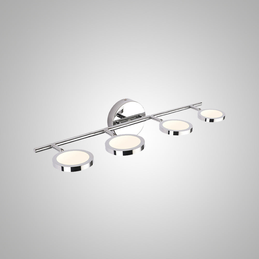 Arisha Modern Arc Wall Lamp, Silver, Metal/Acrylic, Front Mirror Vanity - Neutralighting