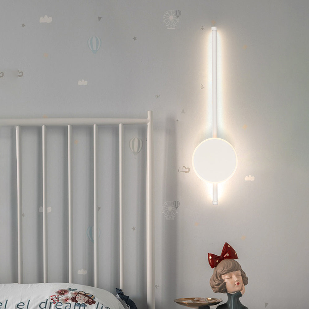 Arisha Modern Round Linear Metal Wall Lamp, White/Black/Gold - Neutralighting