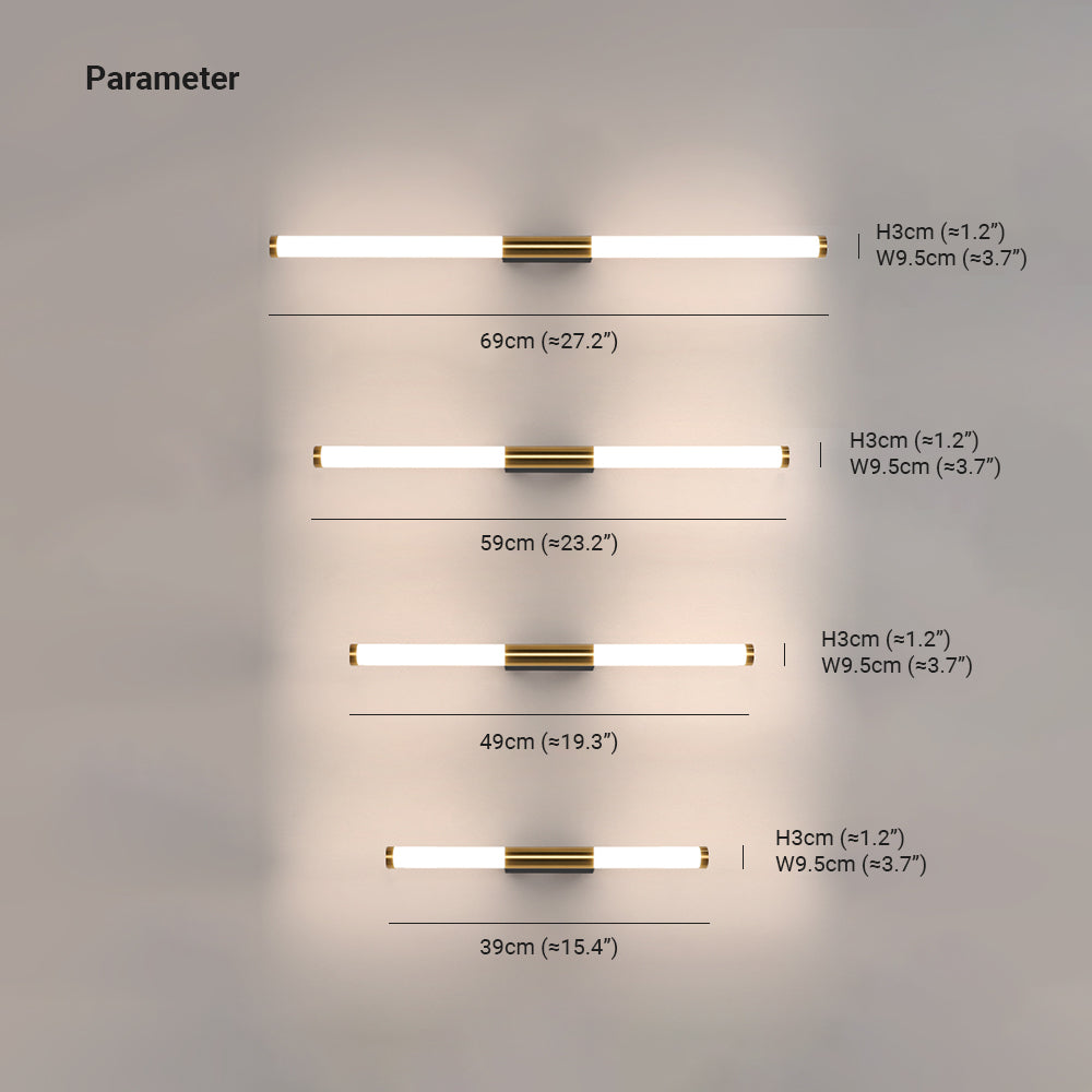 Arisha Modern Linear Cooper White Mirror Front Wall Lamp - Neutralighting