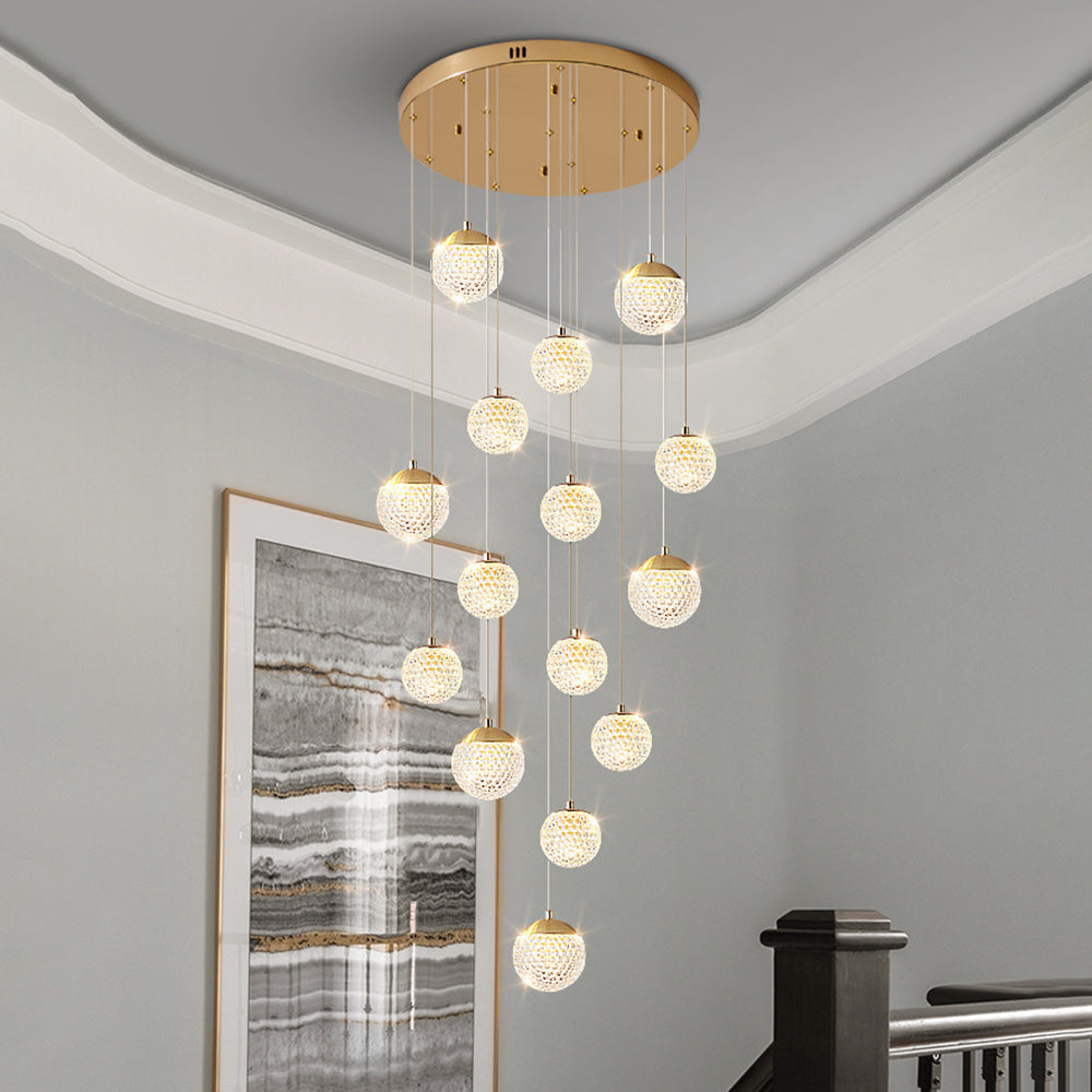Arisha Multi Staircase Modern Art Deco Pendant Light, Gold - Neutralighting