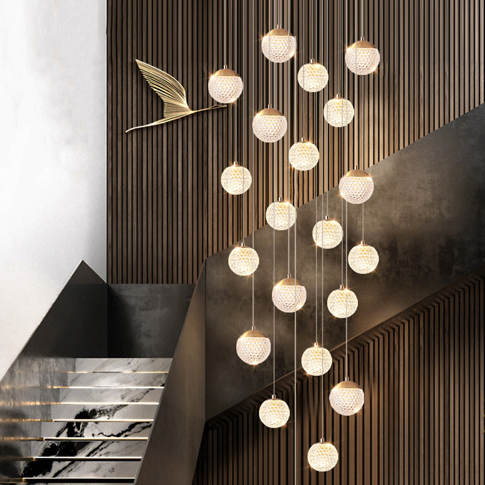 Arisha Multi Staircase Modern Art Deco Pendant Light, Gold - Neutralighting