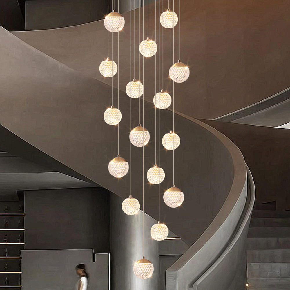 Arisha Multi Staircase Modern Art Deco Pendant Light, Gold - Neutralighting