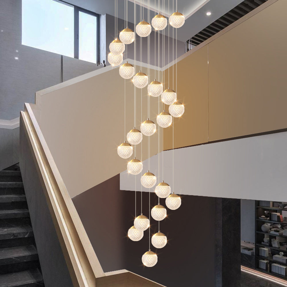 Arisha Multi Staircase Modern Art Deco Pendant Light, Gold - Neutralighting