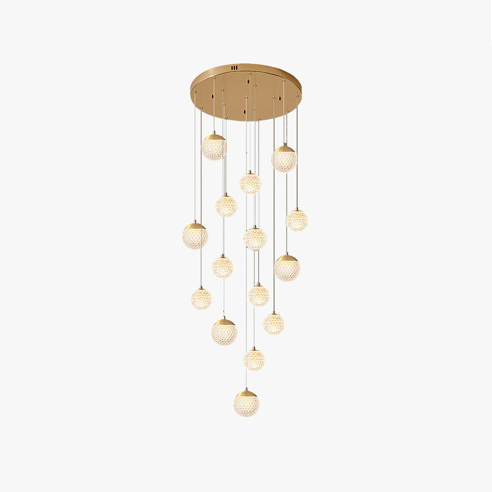 Arisha Multi Staircase Modern Art Deco Pendant Light, Gold - Neutralighting