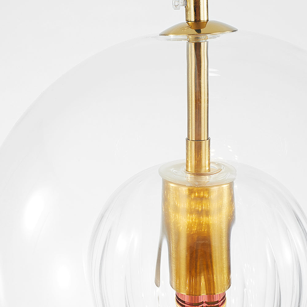 June Glass Globe Pendant Light Clear &Amber