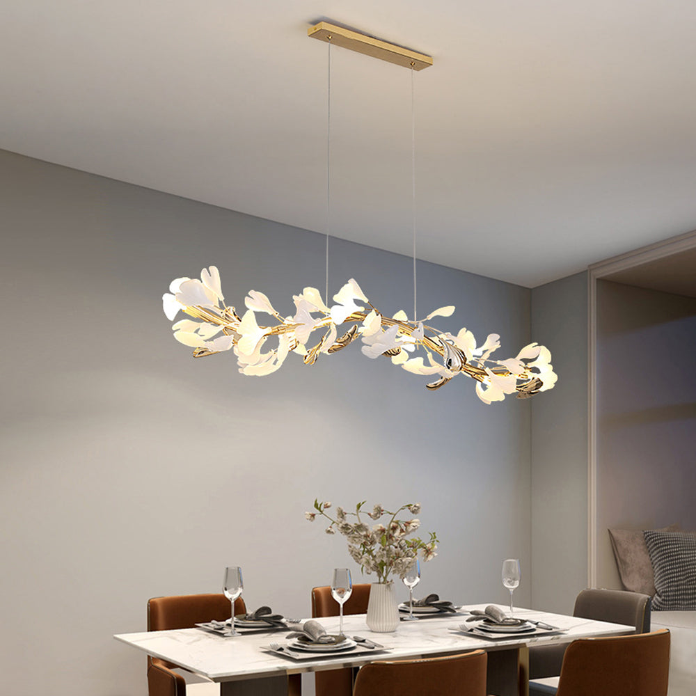 Olivia  Modern Art Deco Metal & Ceramic Chandelier, Gold