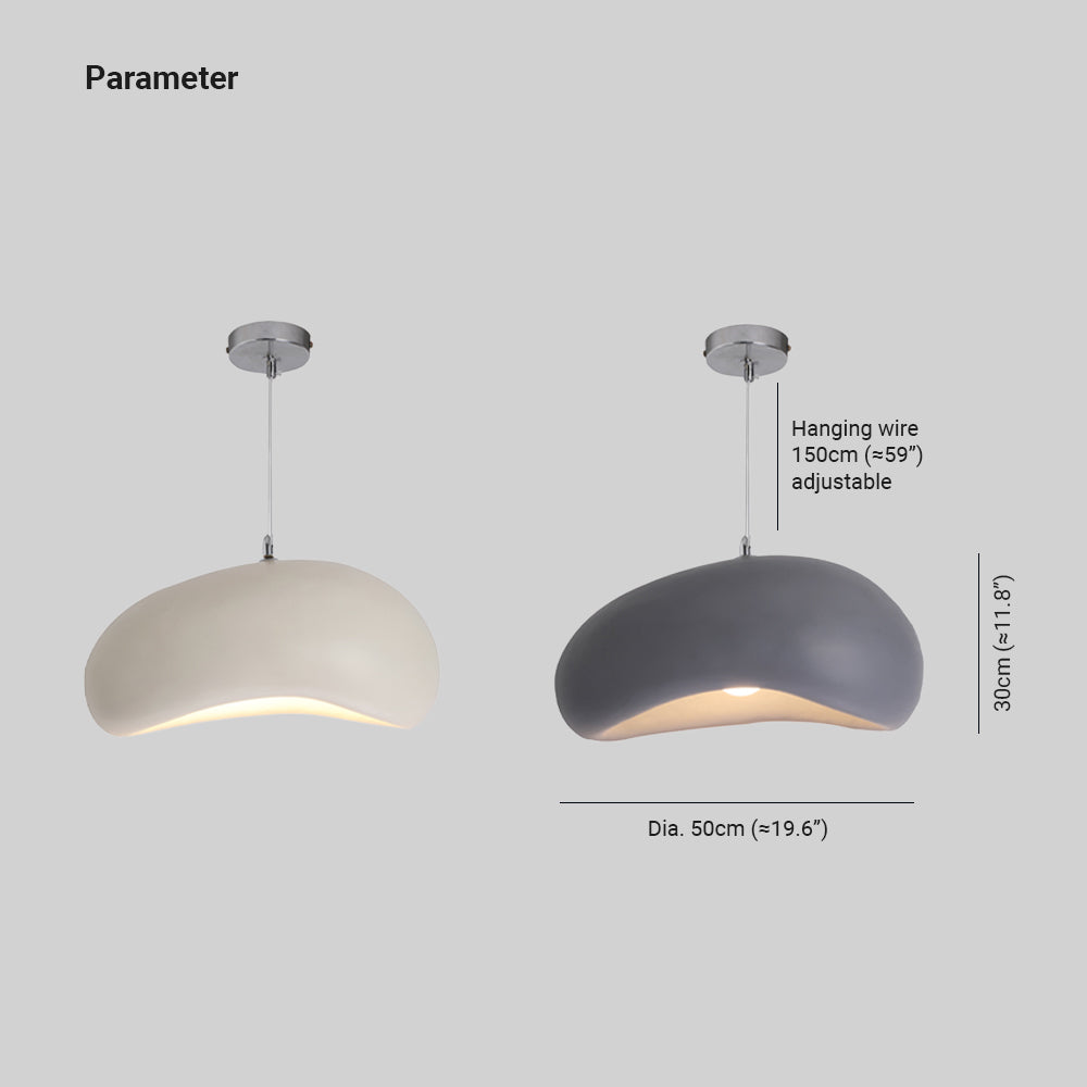 Avi Wabi Sabi Bread Shape Resin Pendant Light, 4 Color - Neutralighting