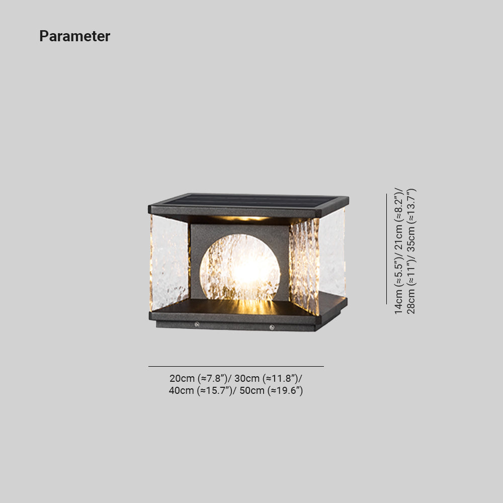 Ray Modern Transparent Rectangular Metal Glass Outdoor Floor Lamp, Black - Neutralighting