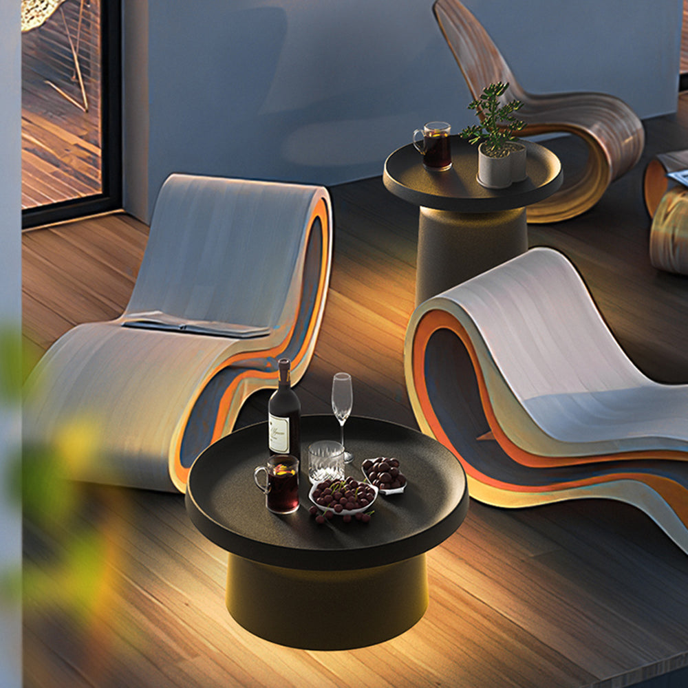 Ray Table Metal Rechargeable/Solar Outdoor Floor Lamp, Black - Neutralighting