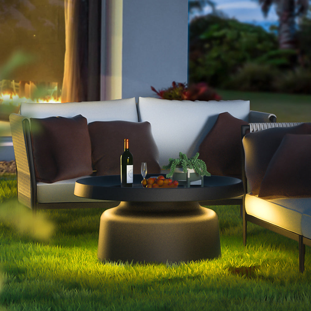 Ray Table Metal Rechargeable/Solar Outdoor Floor Lamp, Black - Neutralighting