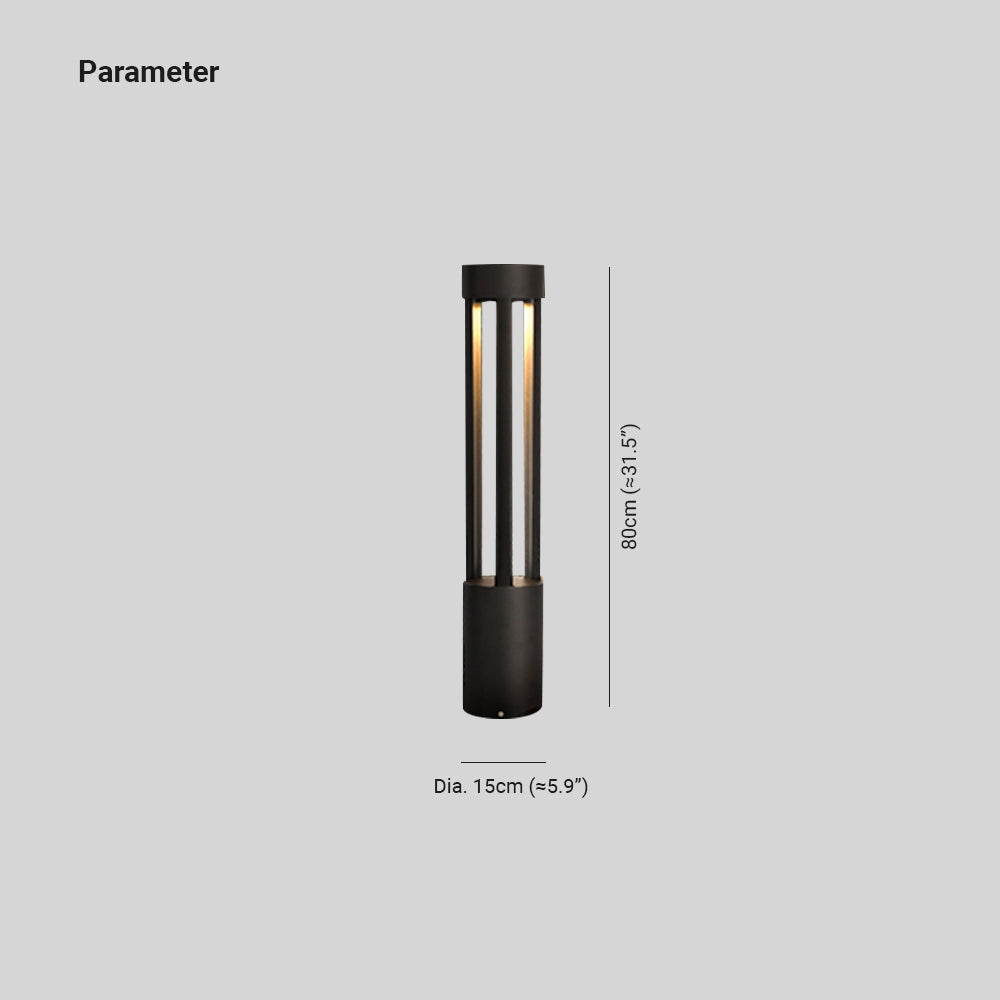 Ray Modern Cylindrical Hollow Outdoor Path Light, Black - Neutralighting