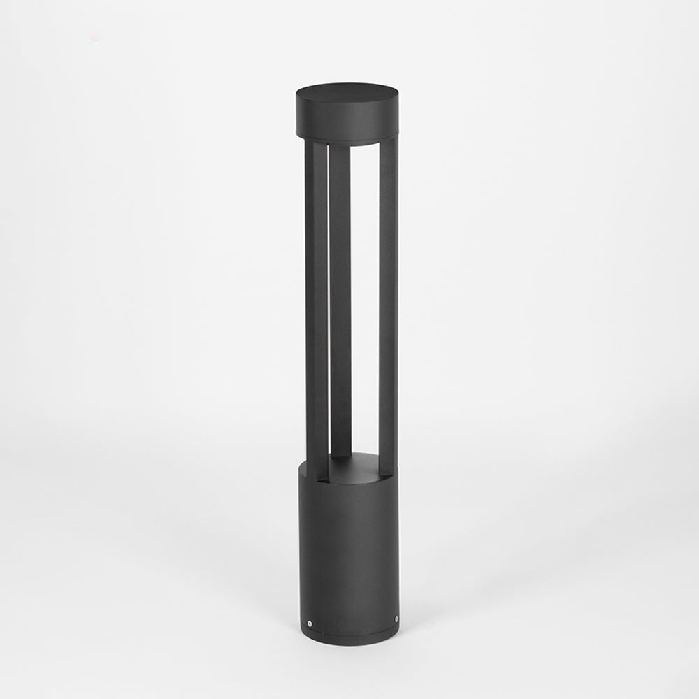 Ray Modern Cylindrical Hollow Outdoor Path Light, Black - Neutralighting