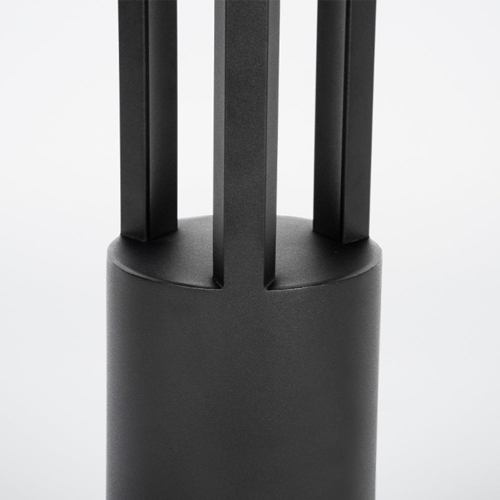 Ray Modern Cylindrical Hollow Outdoor Path Light, Black - Neutralighting