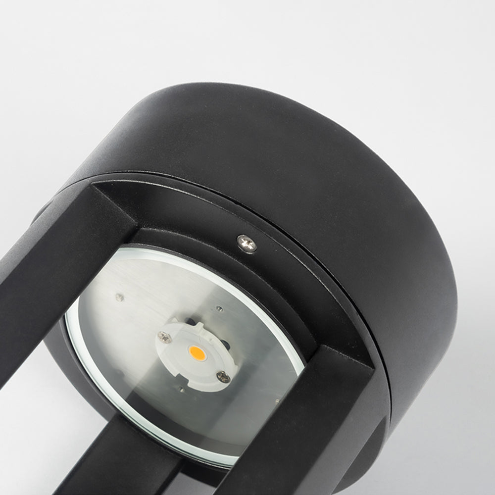 Ray Modern Cylindrical Hollow Outdoor Path Light, Black - Neutralighting