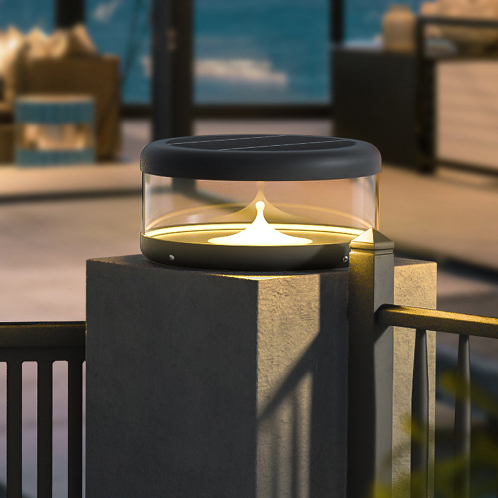 Ray Modern Quicksand Metal Outdoor Solar Lamp, Warm Ligh