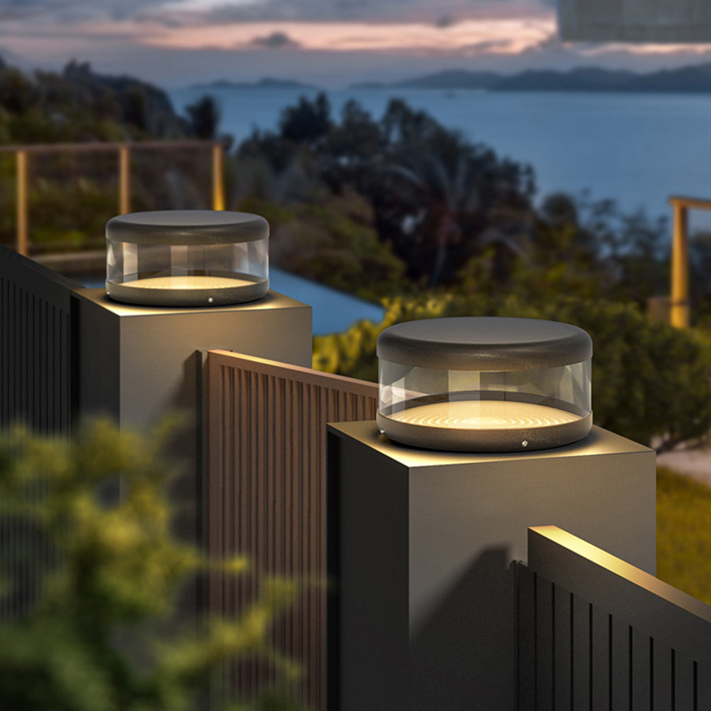 Ray Modern Cylinder Metal Solar Lamp Outdoor, Warm Light - Neutralighting