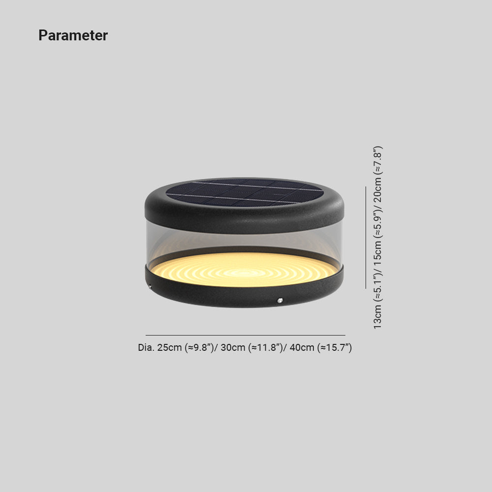 Ray Modern Cylinder Metal Solar Lamp Outdoor, Warm Light - Neutralighting