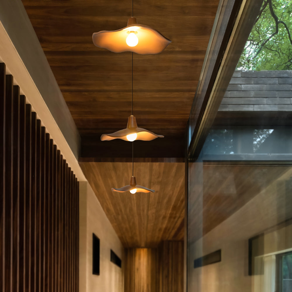 Arisha Pendant Light Wave Retro, Mahogany/Resin, Dining Room - Neutralighting