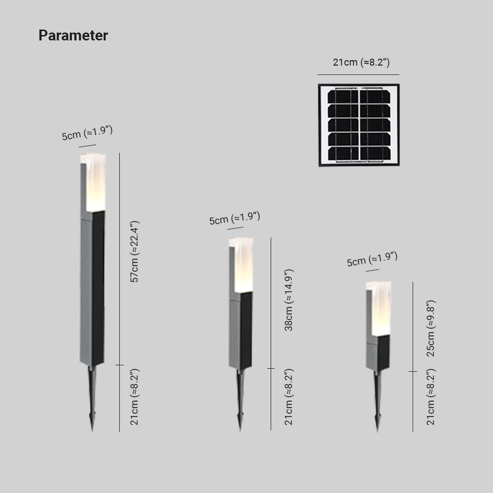 Ray Modern Metal Solar Outdoor Path Light, Black - Neutralighting