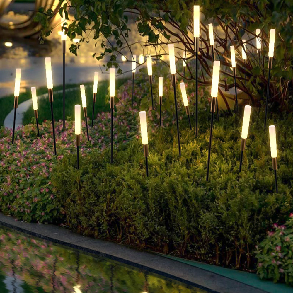 Ray Modern Metal Reed Solar Outdoor Black Post Light - Neutralighting