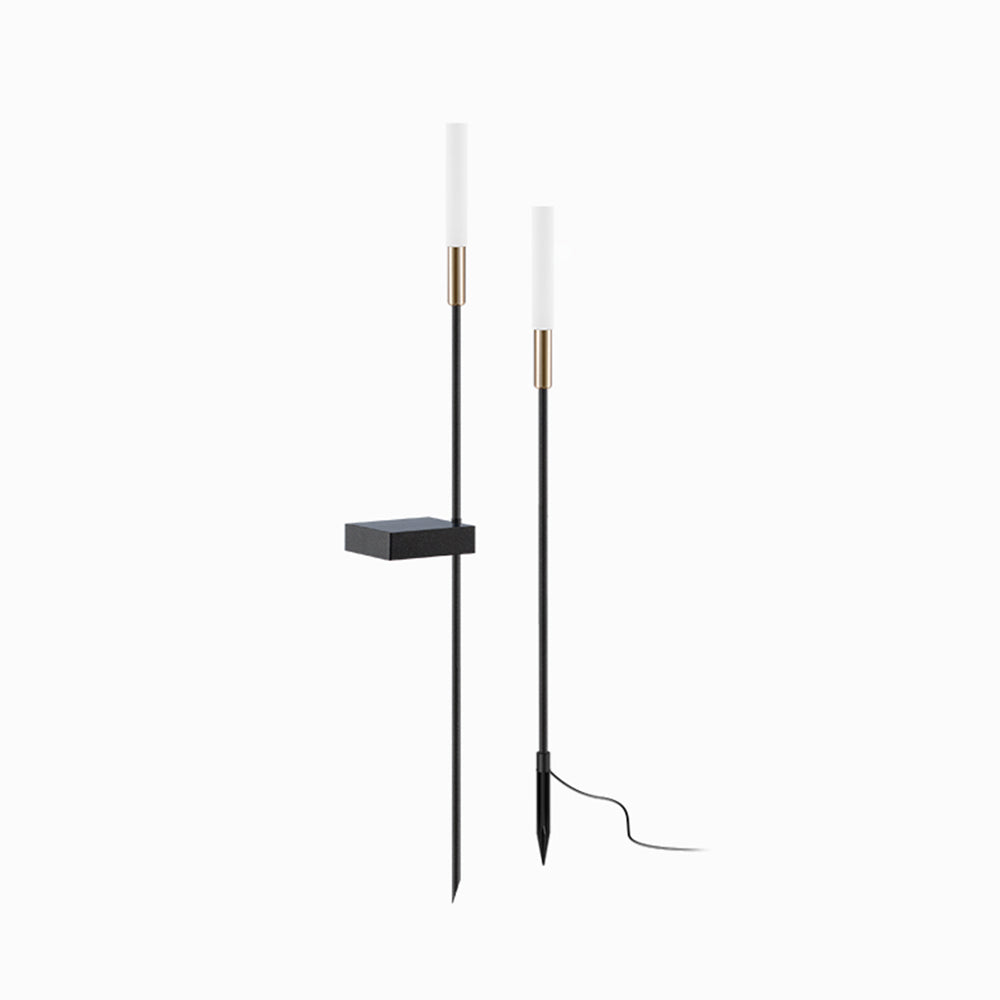 Ray Modern Metal Reed Solar Outdoor Black Post Light - Neutralighting