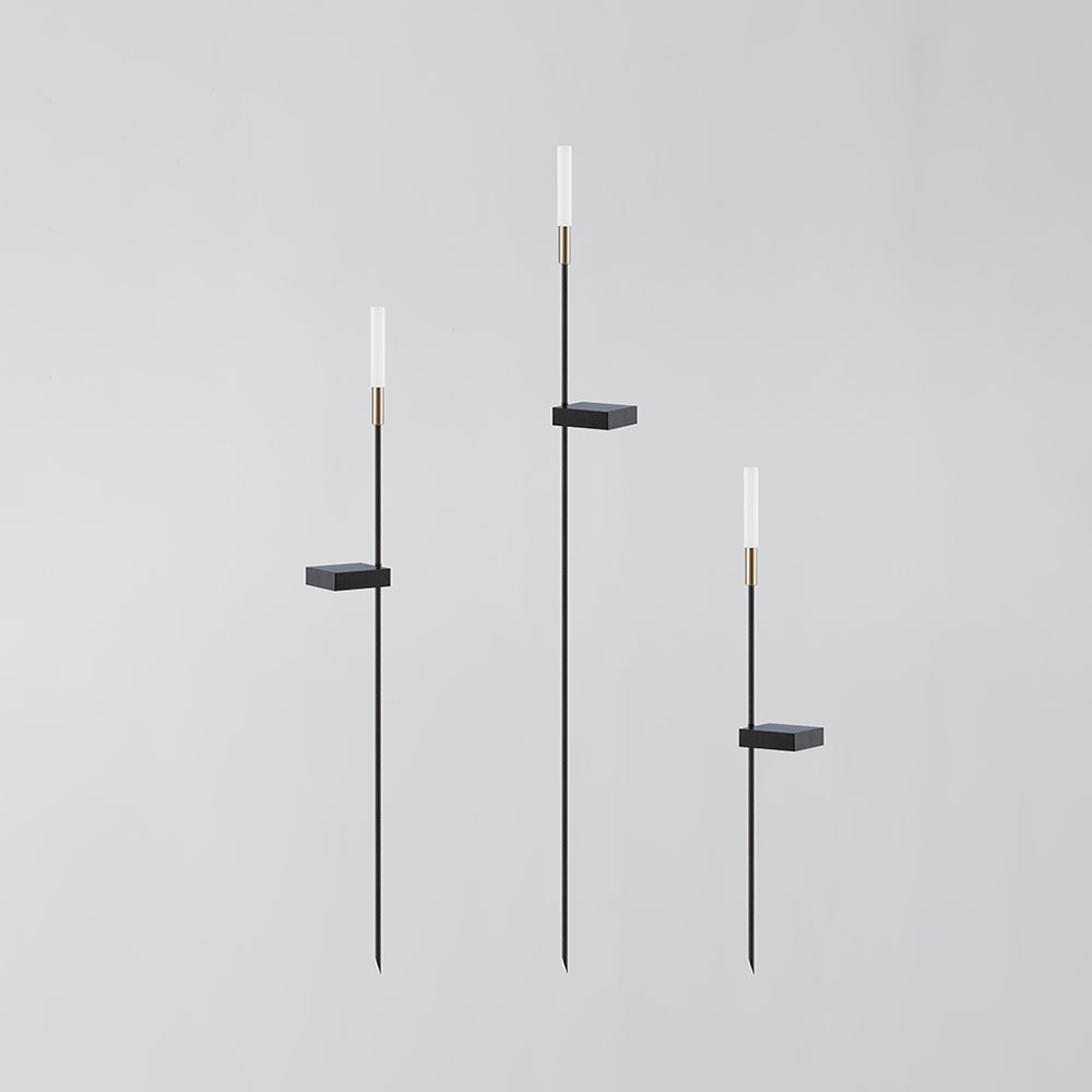 Ray Modern Metal Reed Solar Outdoor Black Post Light - Neutralighting
