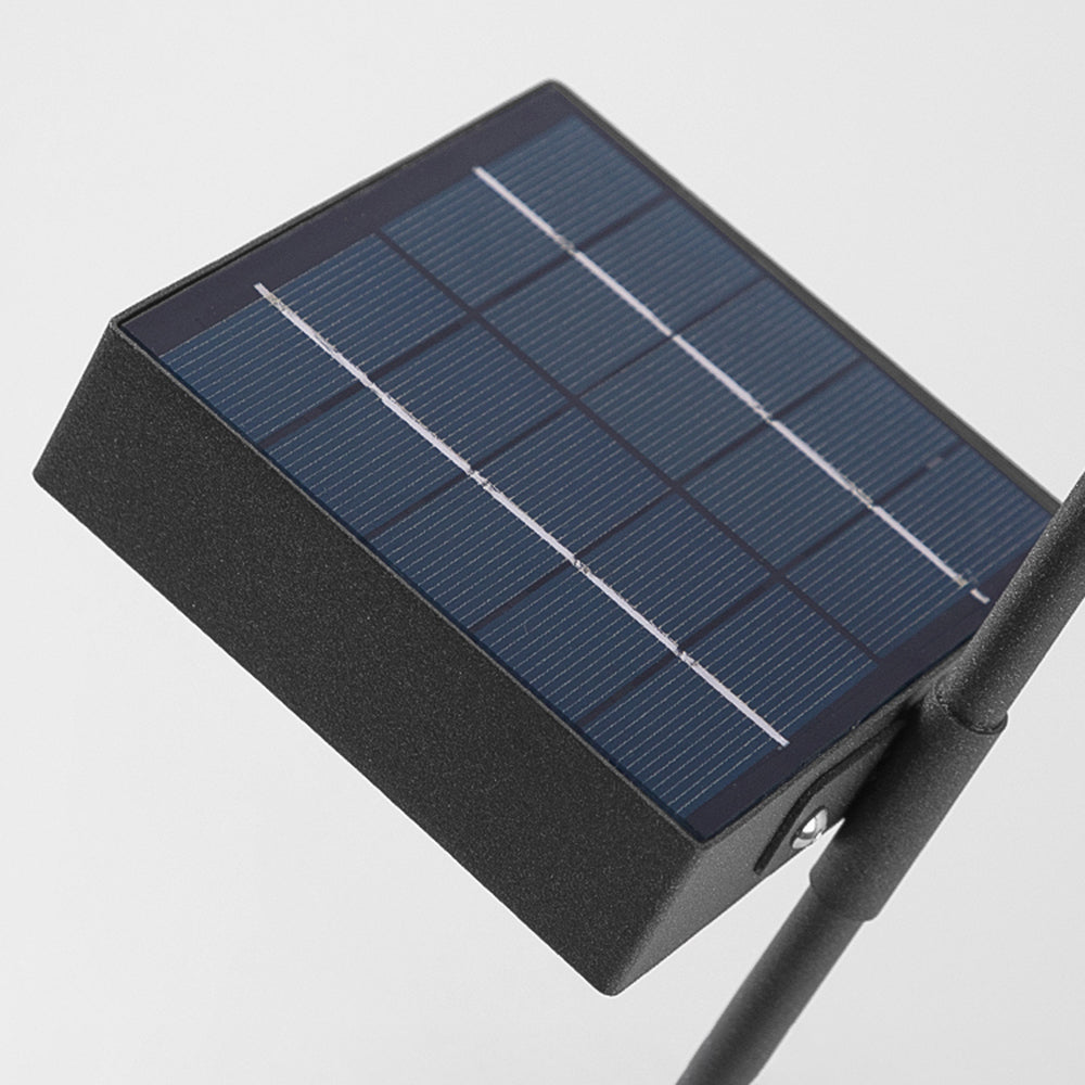 Ray Modern Metal Reed Solar Outdoor Black Post Light - Neutralighting