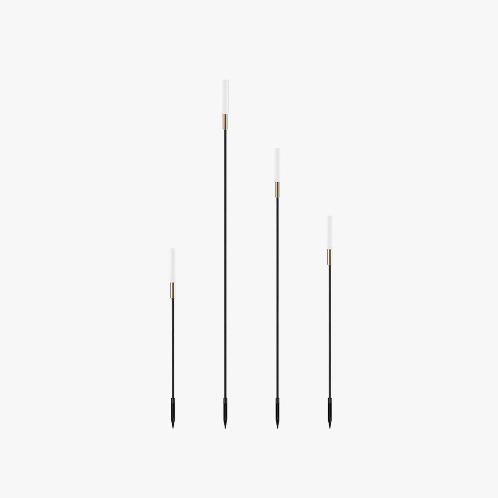 Ray Modern Metal Reed Solar Outdoor Black Post Light - Neutralighting