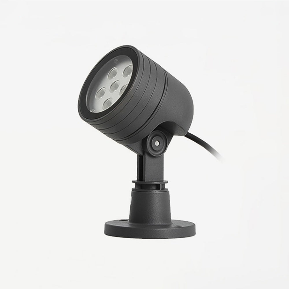 Ray Modern Round Glass/Metal Solar Outdoor Ground Lamp Spotlight - Neutralighting