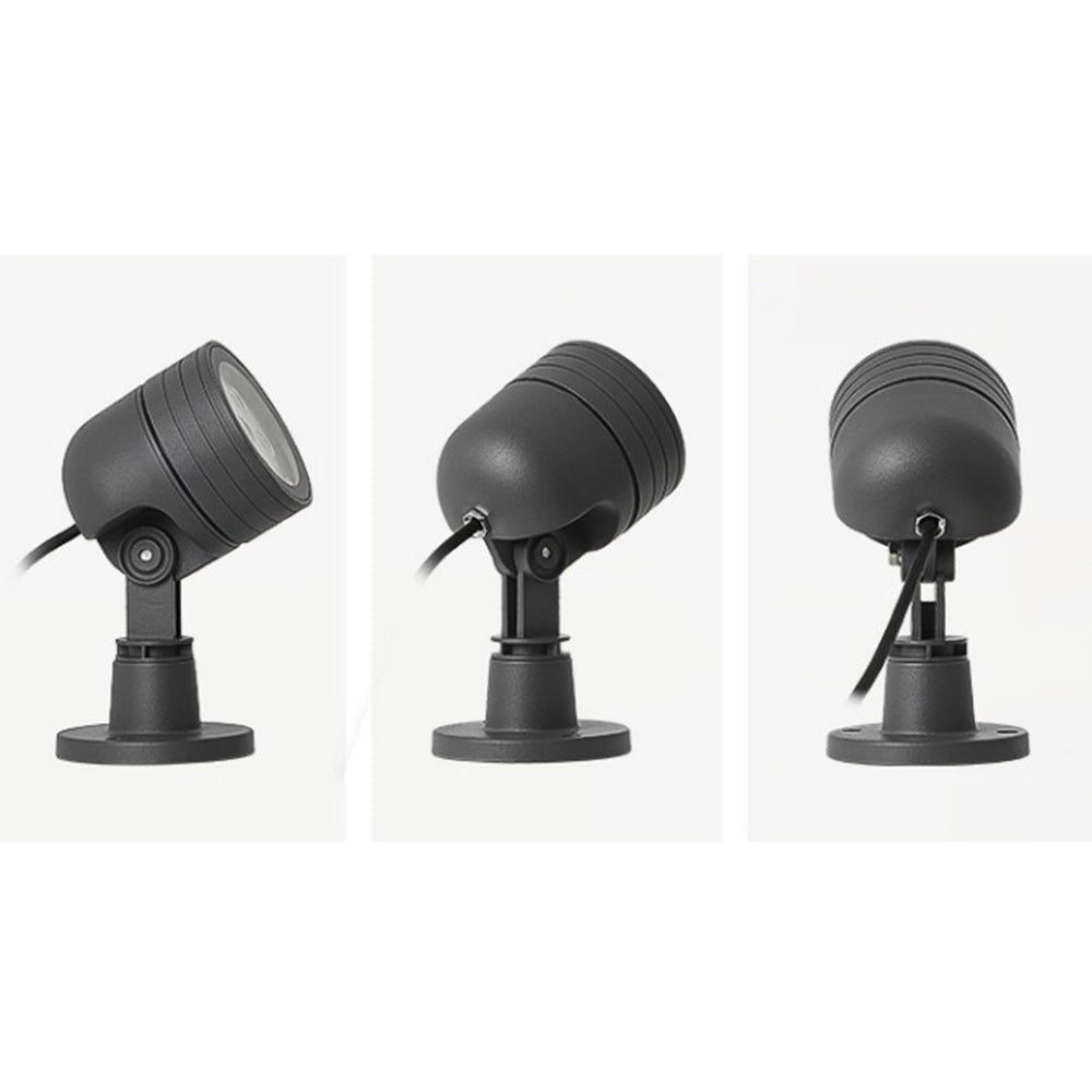 Ray Modern Round Glass/Metal Solar Outdoor Ground Lamp Spotlight - Neutralighting