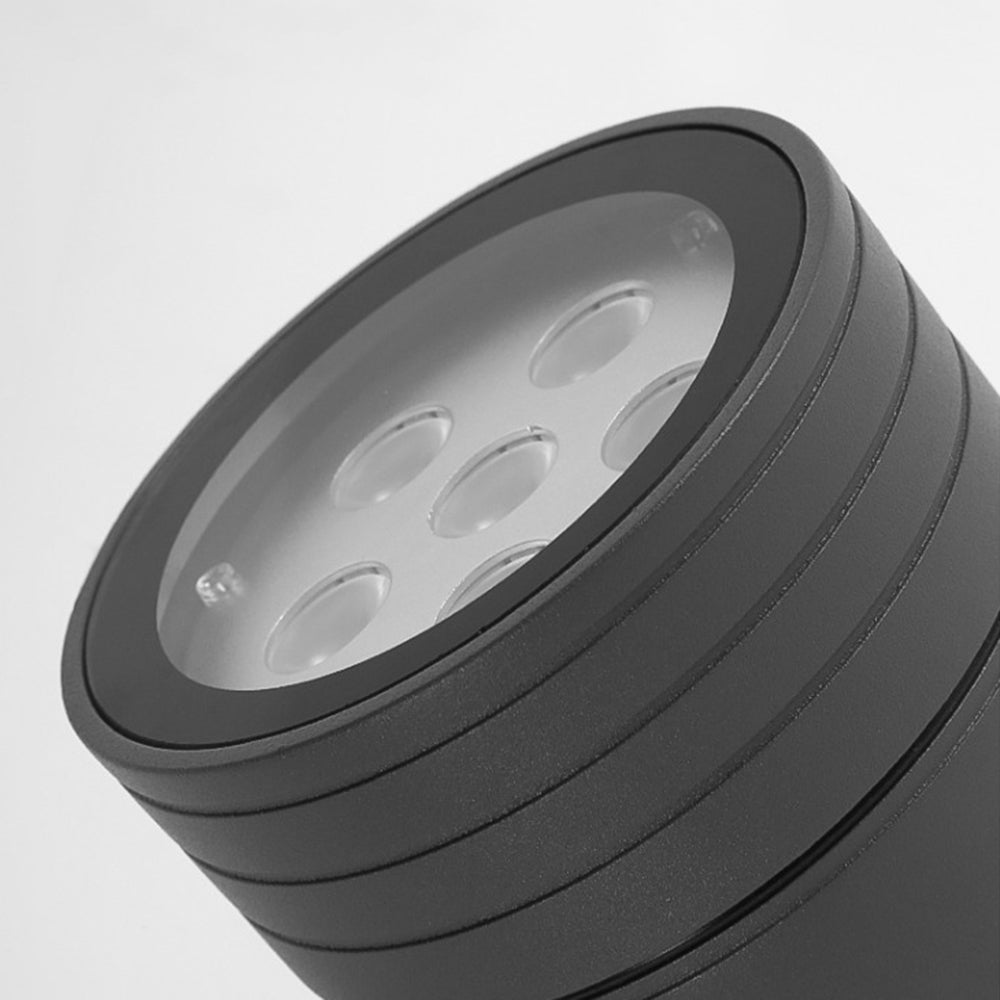 Ray Modern Round Glass/Metal Solar Outdoor Ground Lamp Spotlight - Neutralighting