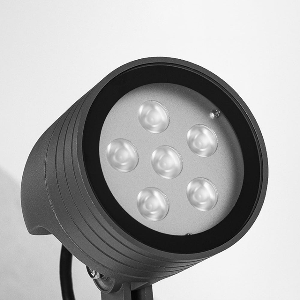 Ray Modern Round Glass/Metal Solar Outdoor Ground Lamp Spotlight - Neutralighting