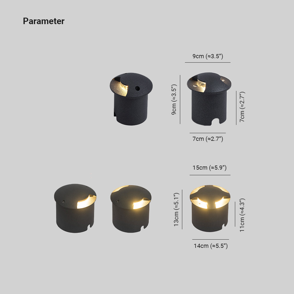 Ray Metal Cylindrical Outdoor Step/Deck Light, Black - Neutralighting