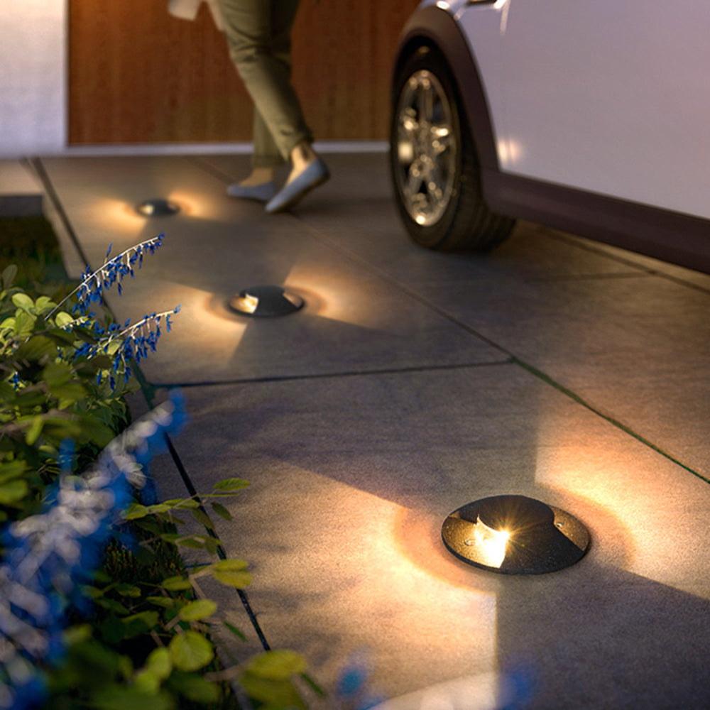 Ray Metal Cylindrical Outdoor Step/Deck Light, Black - Neutralighting