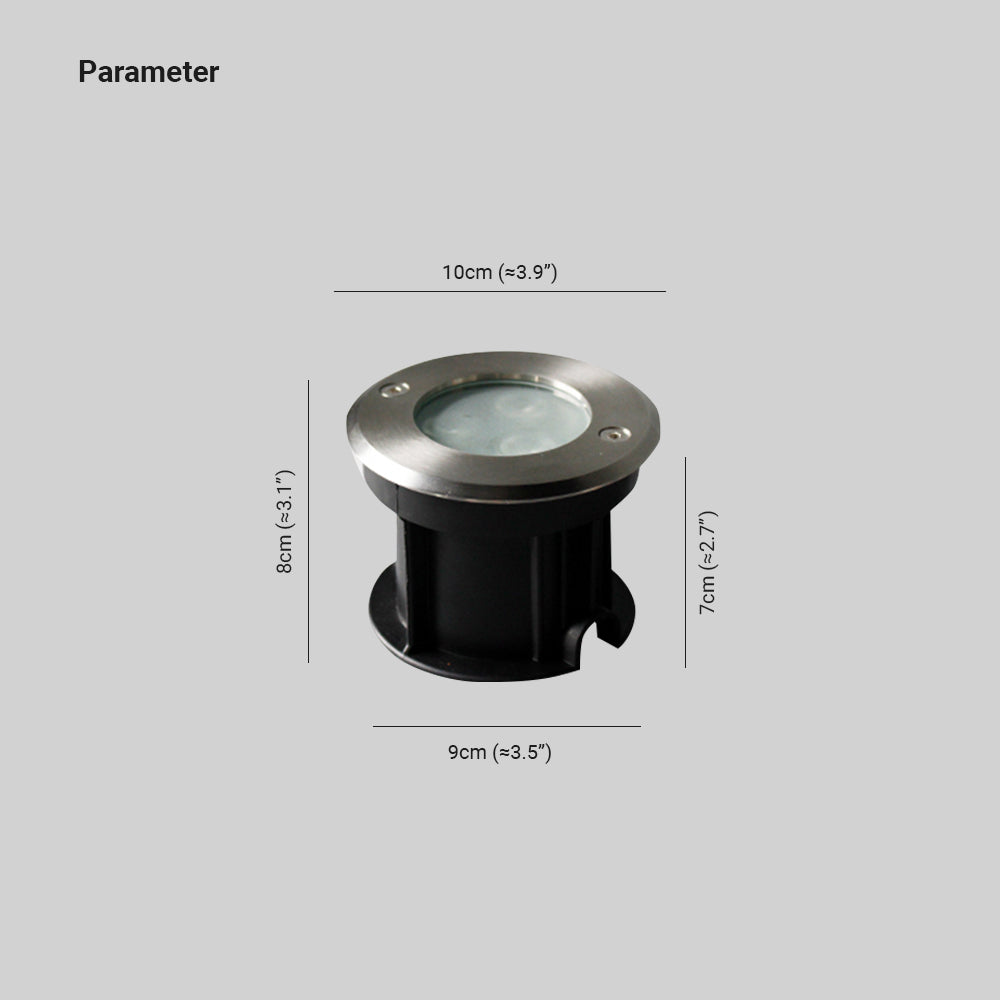 Ray Modern Metal Cylindrical Recessed Outdoor Step/Deck Light, Black - Neutralighting