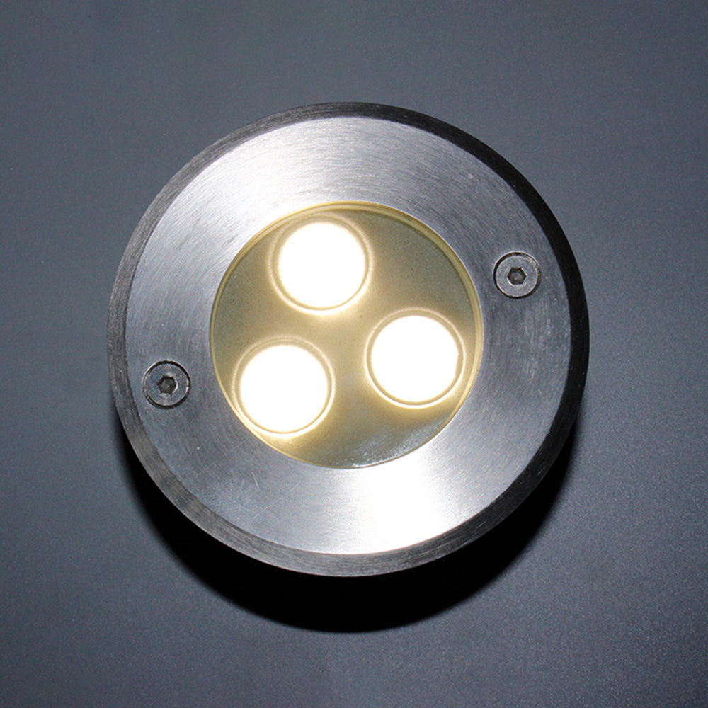 Ray Modern Metal Cylindrical Recessed Outdoor Step/Deck Light, Black - Neutralighting