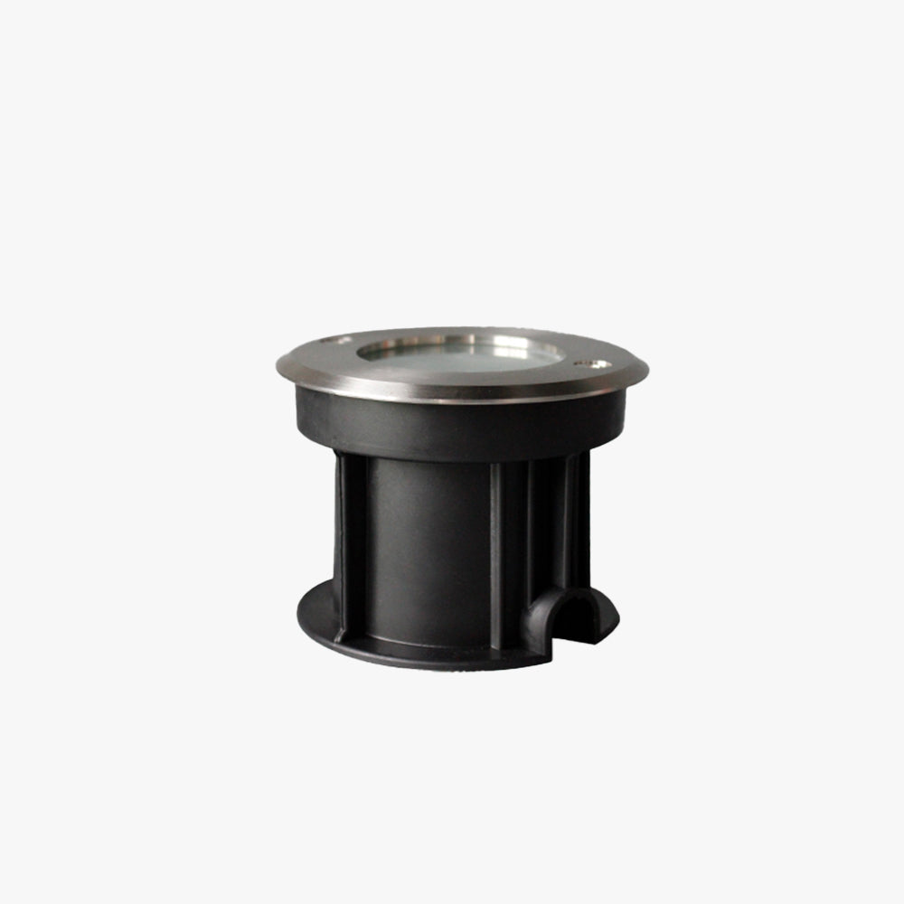Ray Modern Metal Cylindrical Recessed Outdoor Step/Deck Light, Black - Neutralighting