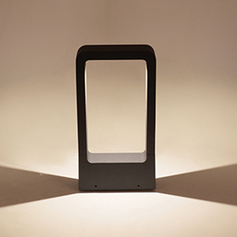 Ray Modern Metal Hollow Rectangle Outdoor Path Light, Black - Neutralighting