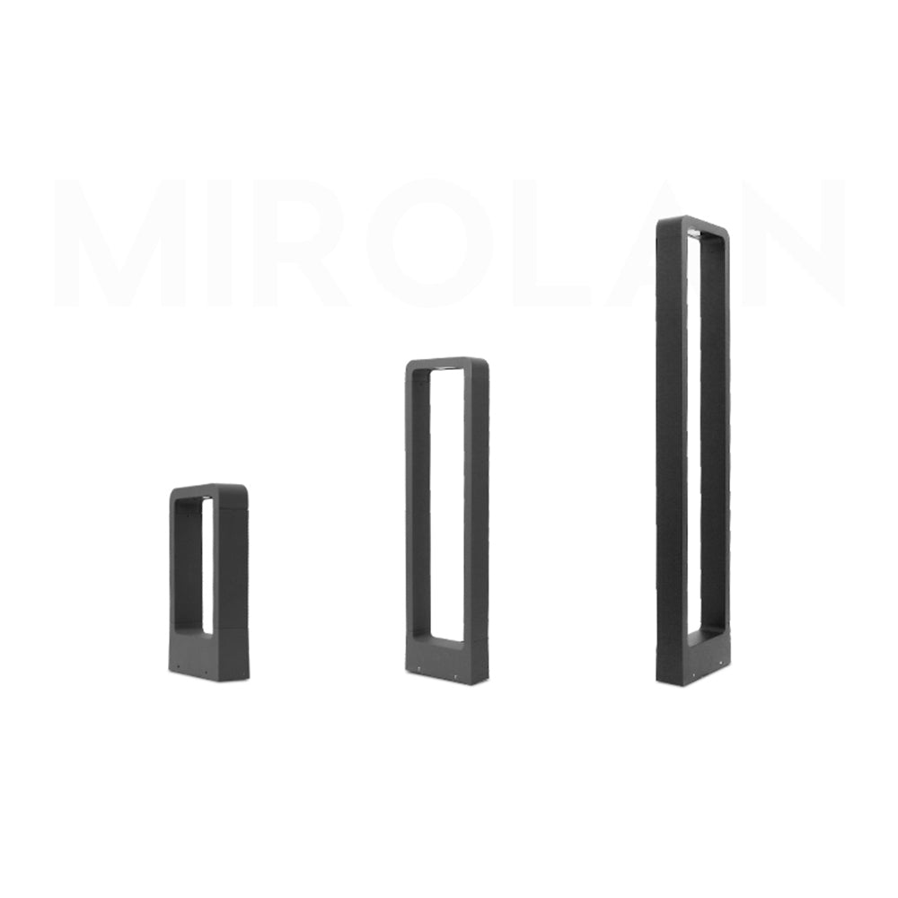 Ray Modern Metal Hollow Rectangle Outdoor Path Light, Black - Neutralighting
