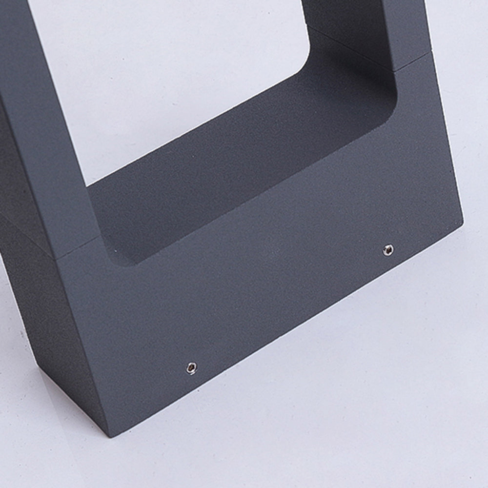 Ray Modern Metal Hollow Rectangle Outdoor Path Light, Black - Neutralighting