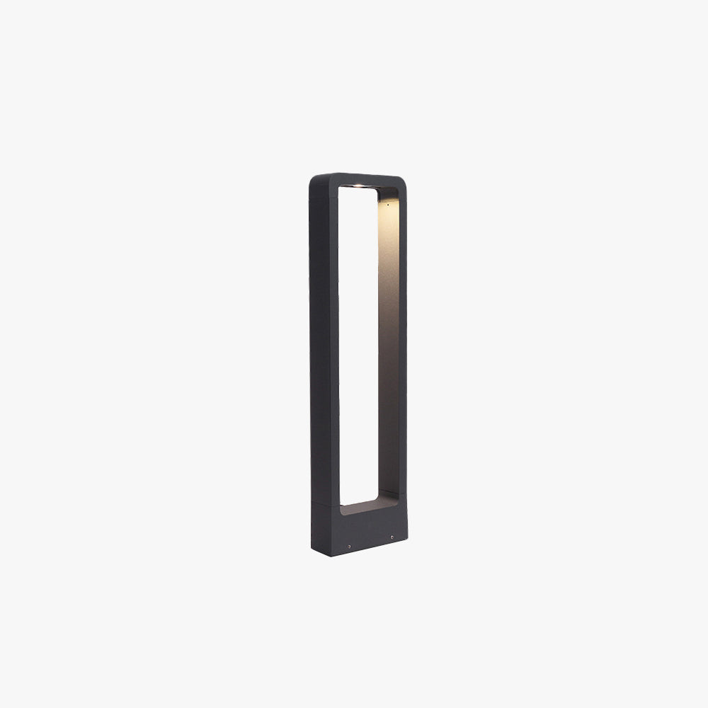 Ray Modern Metal Hollow Rectangle Outdoor Path Light, Black - Neutralighting
