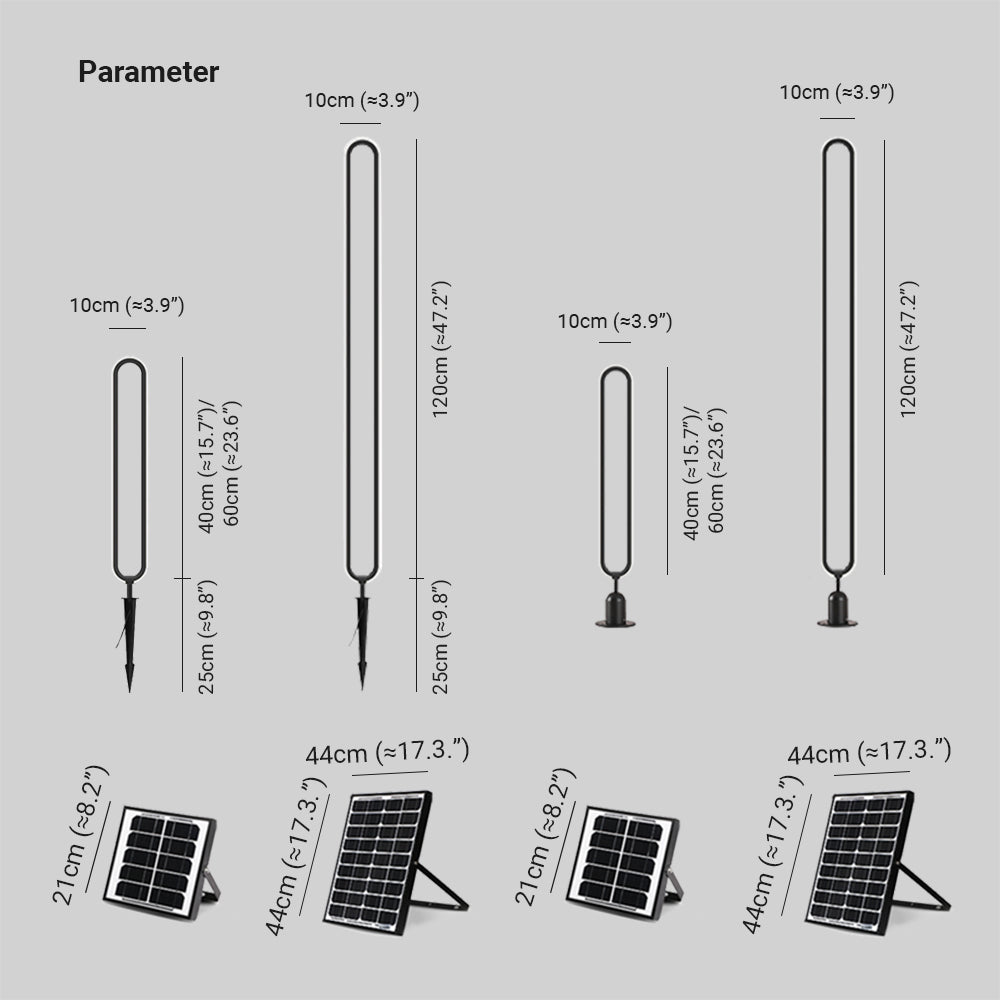 Ray Modern Metal Elliptical Ring Solar Outdoor Path Light, Black - Neutralighting