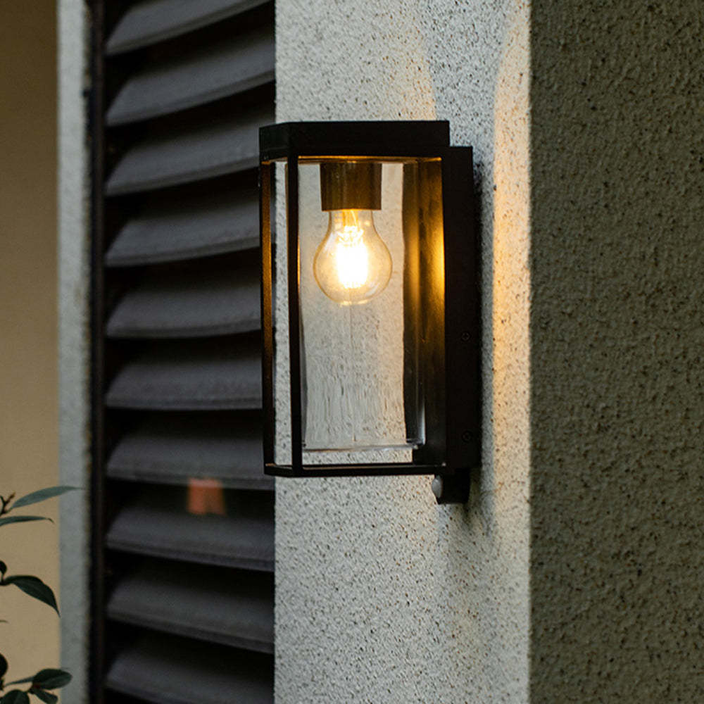 Ray Modern Rectangular Solar Waterproof Glass Outdoor Wall Lamp - Neutralighting