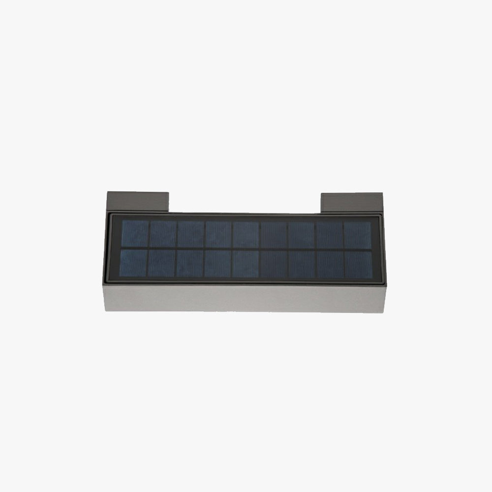 Ray Modern rectangular Solar Waterproof Outdoor Wall Lamp, Black - Neutralighting