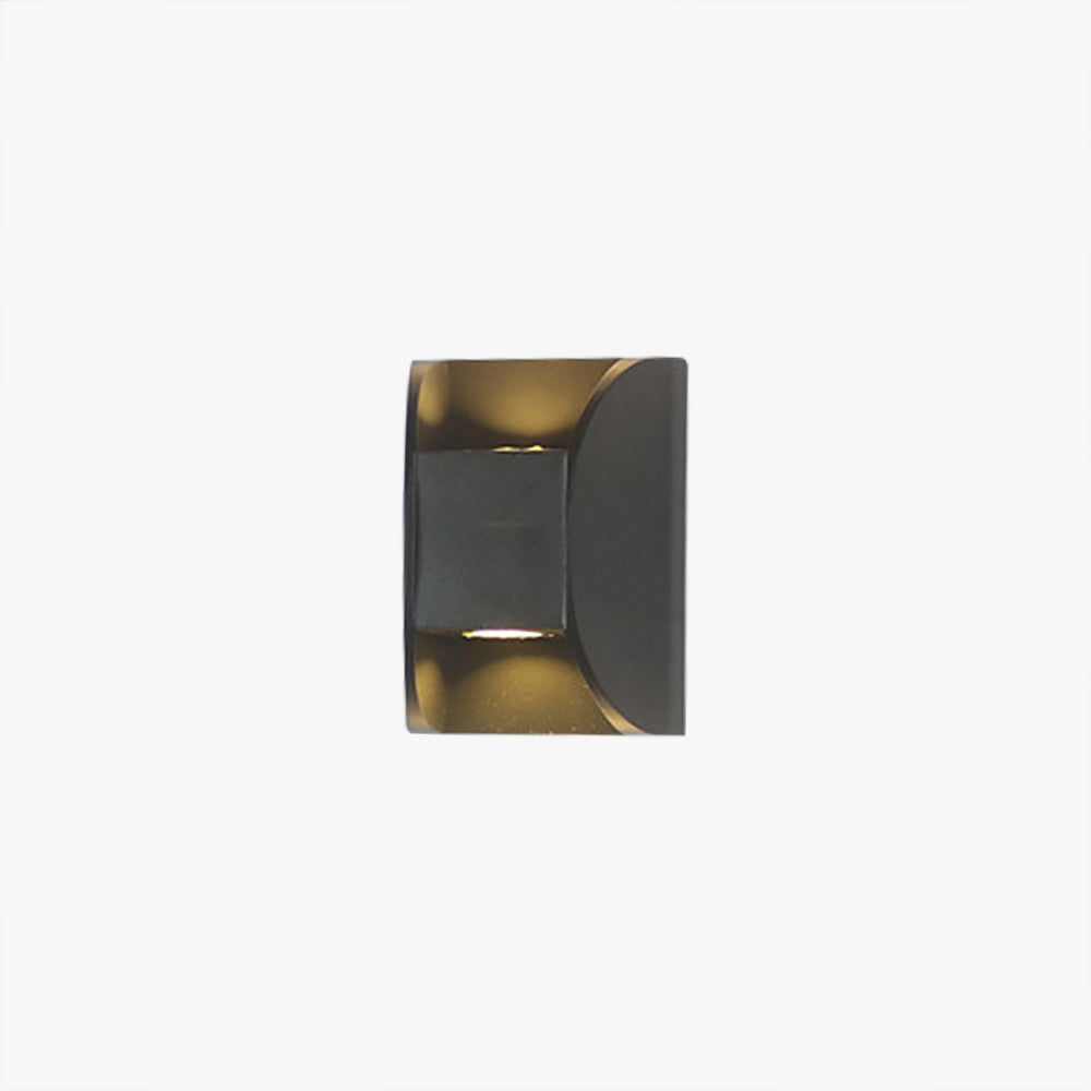 Ray Minimalist Up/Down Metal Outdoor Wall Lamp, Black